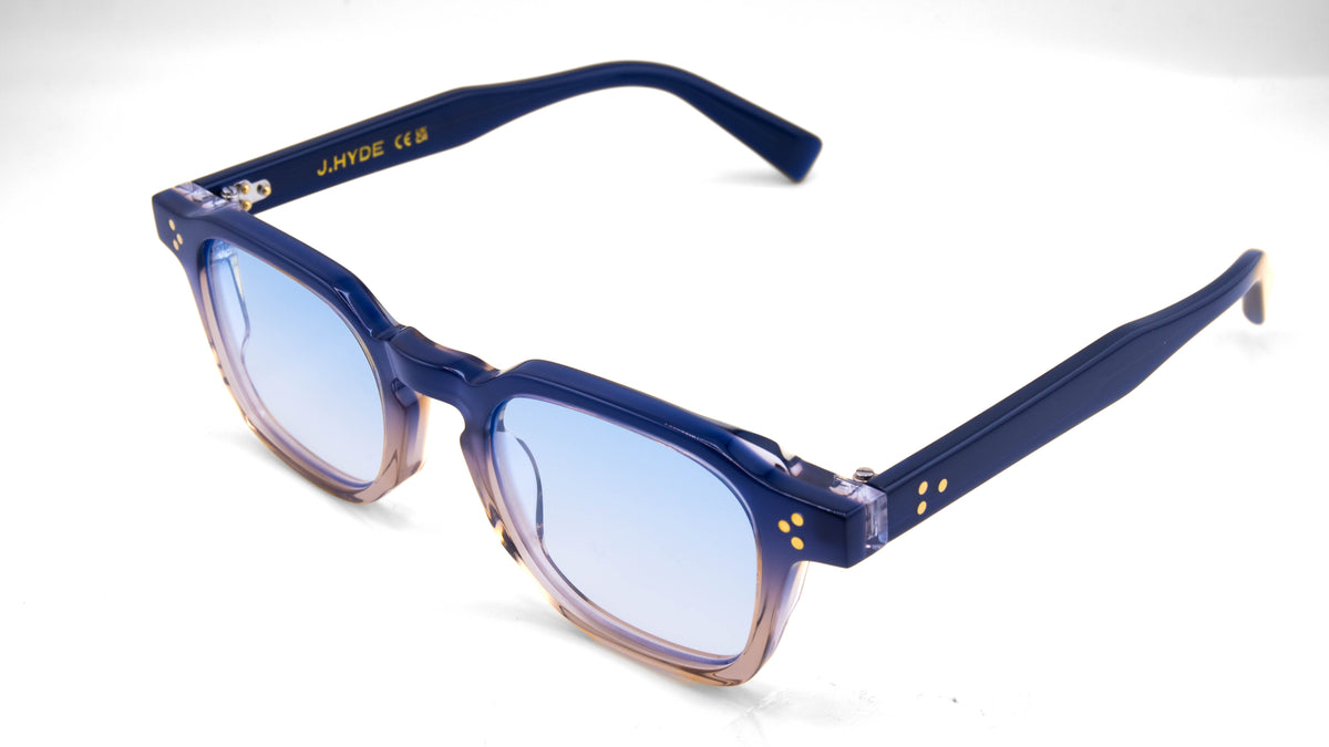 J.HYDE Juno glasses, HYDE tinted frame, blue to crystal