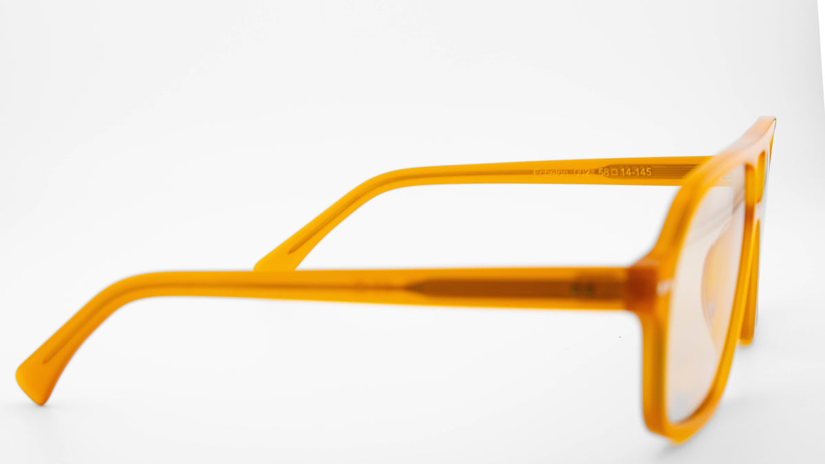 J.HYDE Echelon aviator, HYDE tinted frame, ember yellow with subtle coffee tint