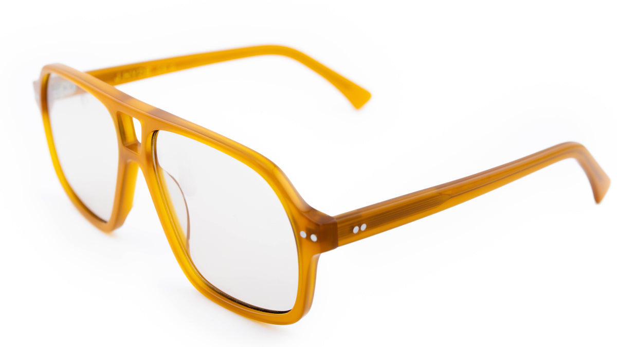 J.HYDE Echelon aviator, HYDE tinted frame, ember yellow with subtle coffee tint