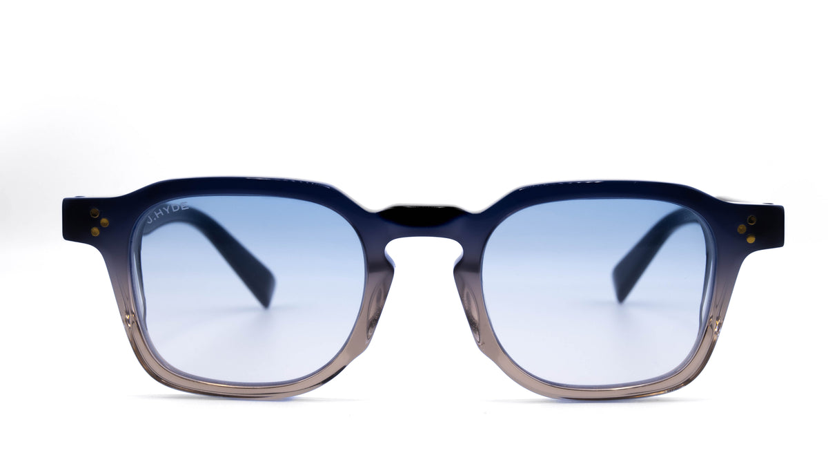 J.HYDE Juno glasses, HYDE tinted frame, blue to crystal