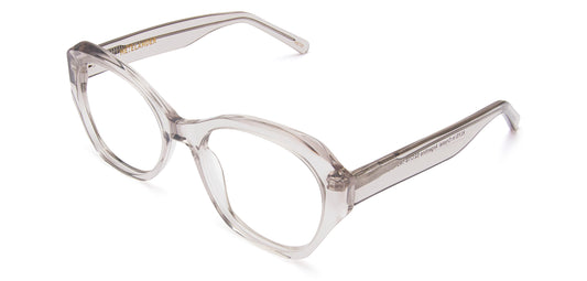 Handmade acetate glasses in a funky cat-eye shape, lightweight, comfortable, and highly durable,