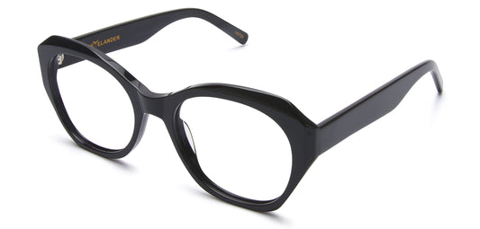 Handmade acetate glasses in a funky cat-eye shape, lightweight, comfortable, and highly durable,